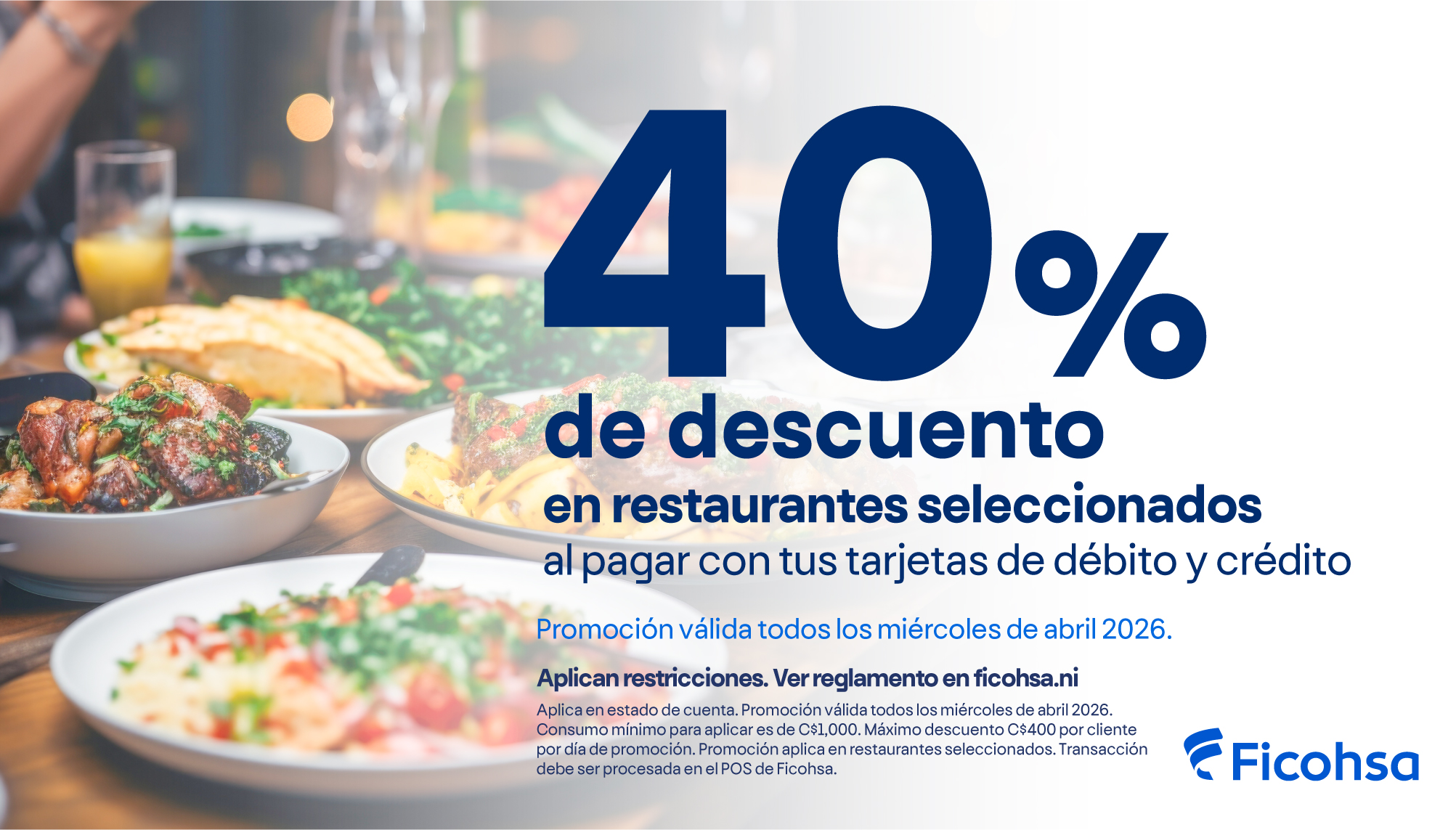 40% de descuento en Restaurantes seleccionados 