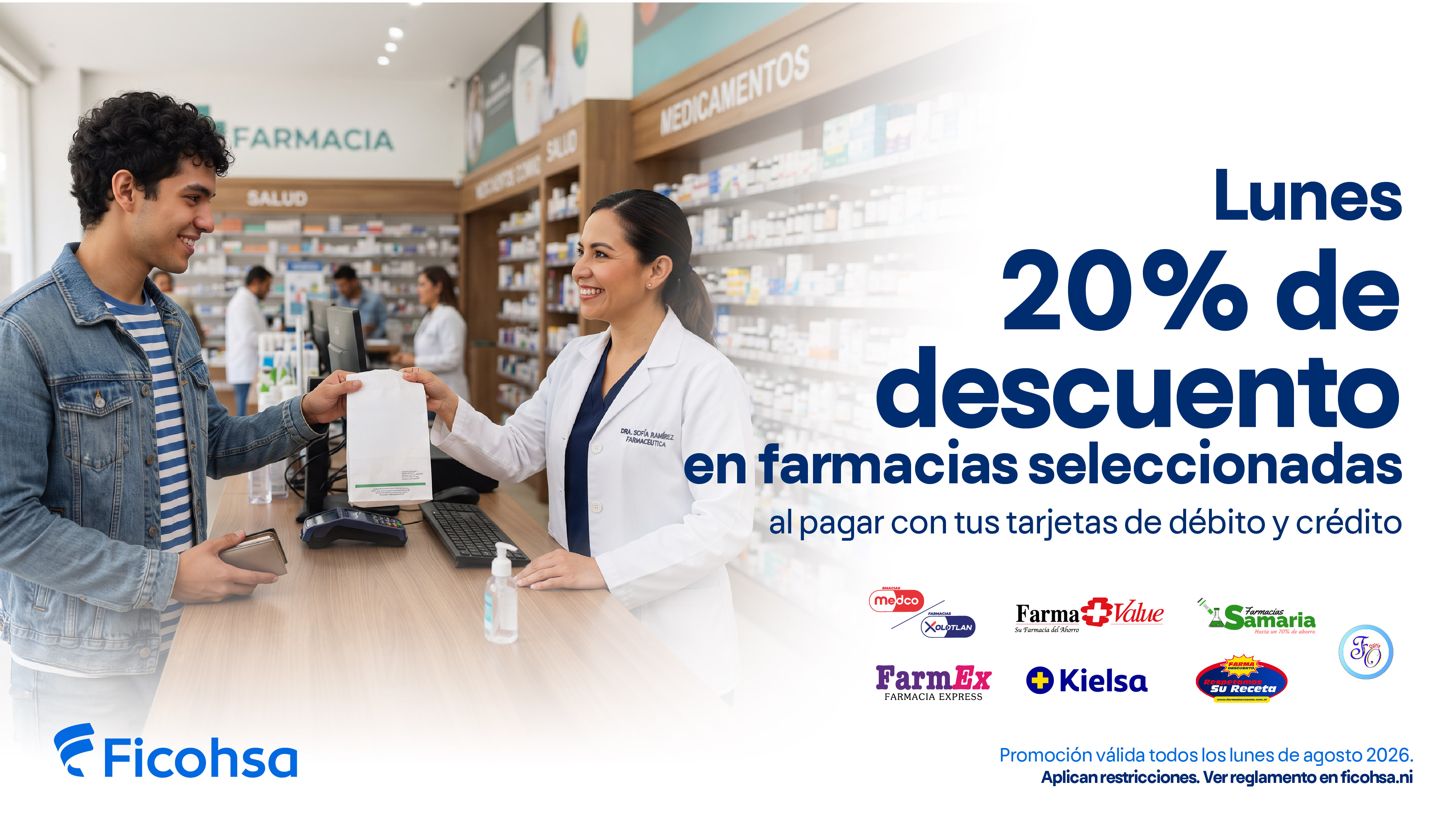 Lunes 20% de descuento en farmacias seleccionadas 
