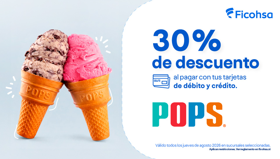 30% de descuento los jueves en POPS