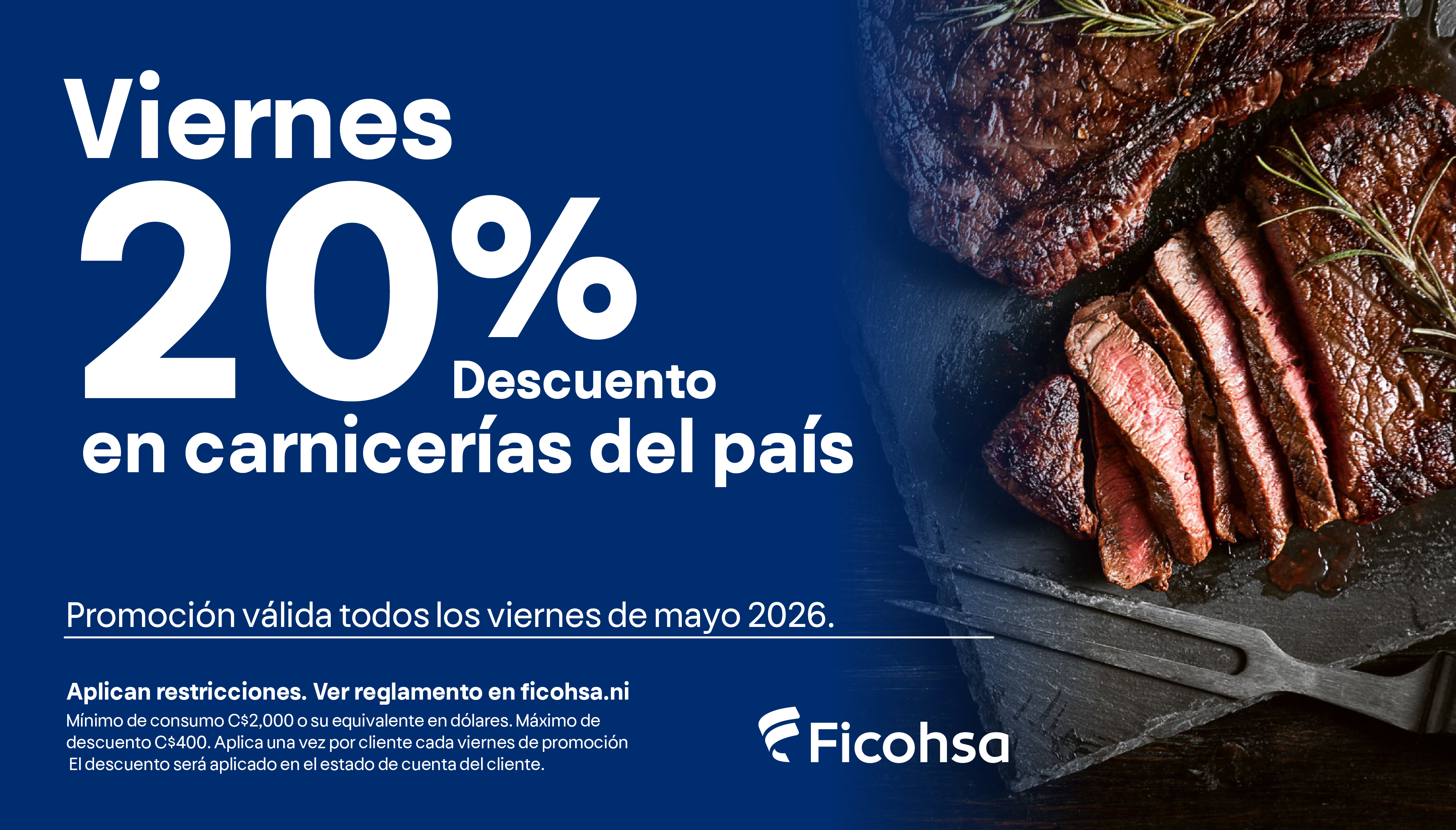 20% de descuentos los viernes en carnicerias seleccionadas 