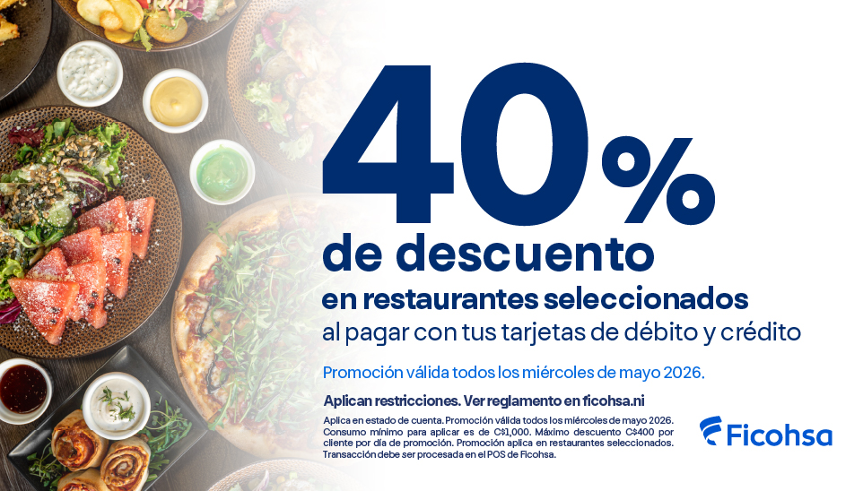 40% de descuento en Restaurantes seleccionados 