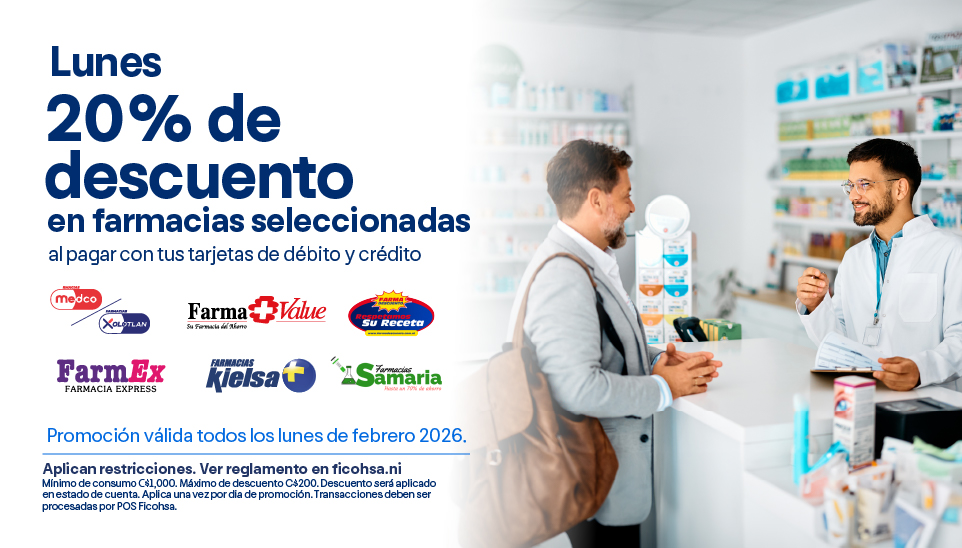 Lunes 20% de descuento en farmacias seleccionadas 