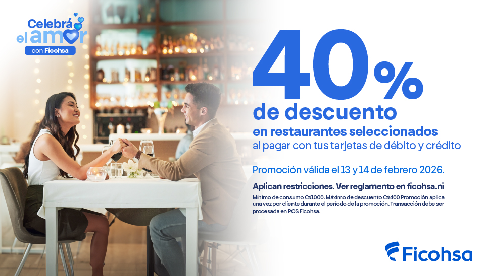 40% de descuento en restaurantes seleccionados 