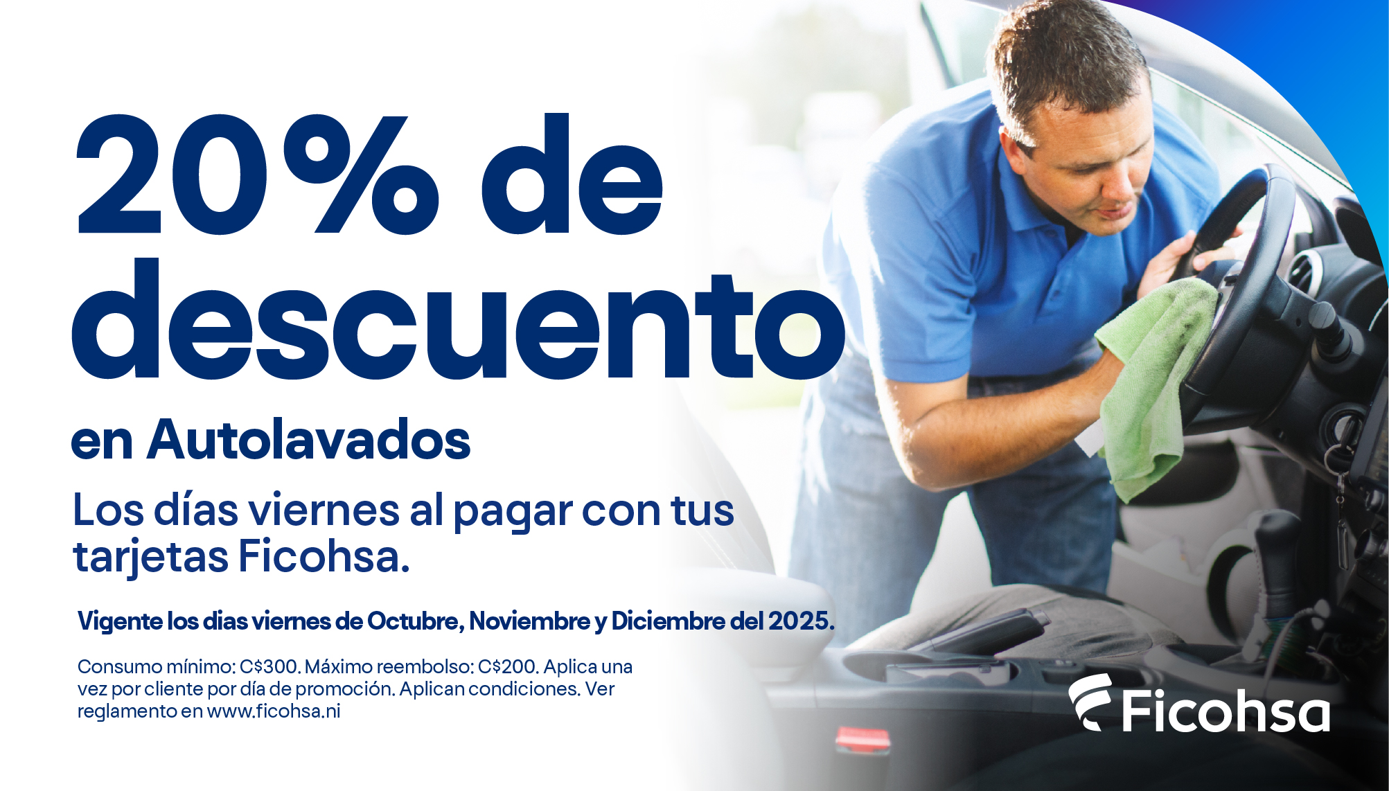 20% de descuento en autolavados seleccionados 