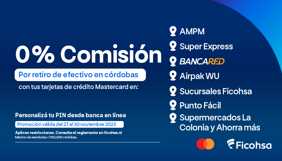  0% comisión en retiros con Mastercard