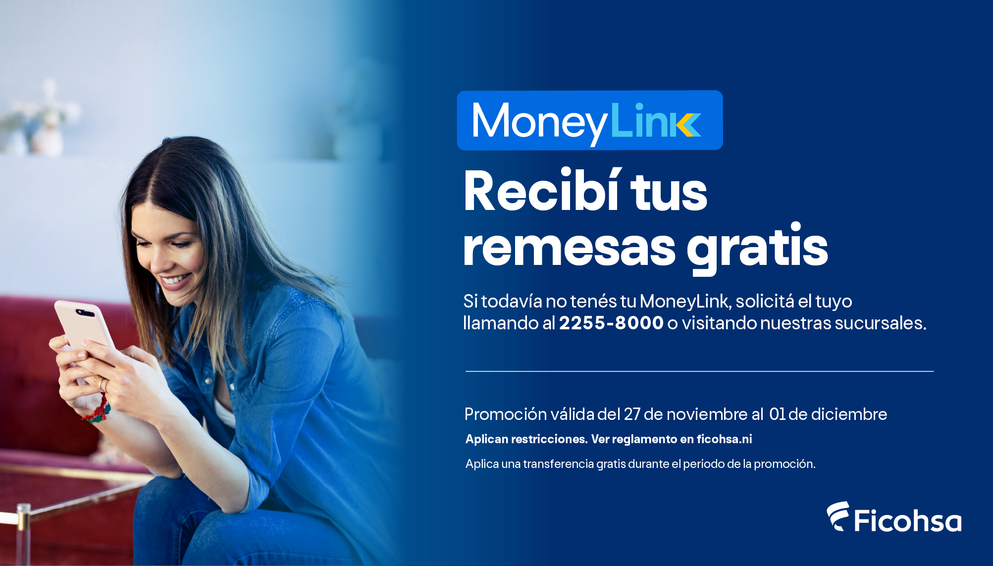 Recibí tus remesas gratis con MoneyLink