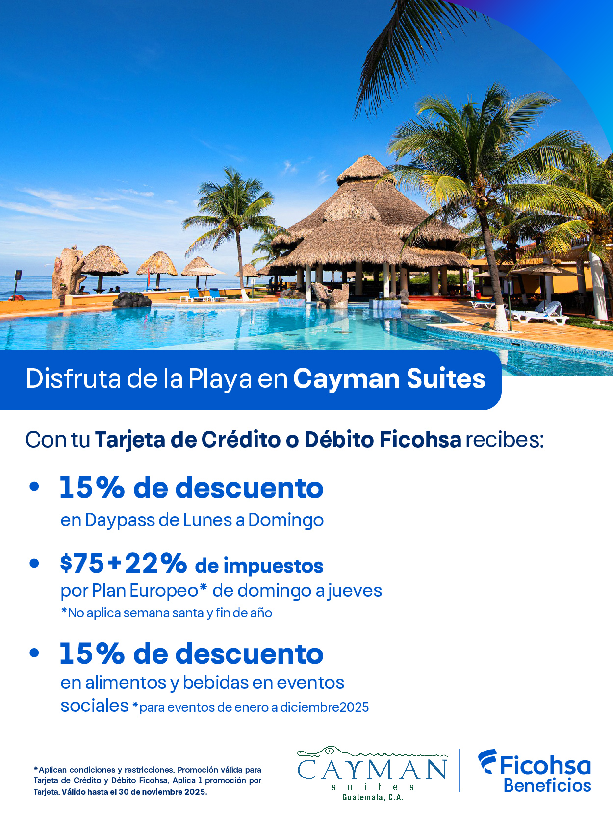 Disfruta de la playa en Cayman Suites